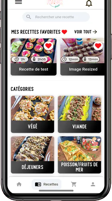 FitCook Foodz recipe library on iPhone