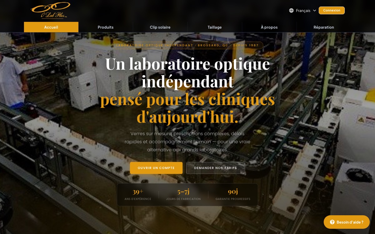 O Lab Plus website